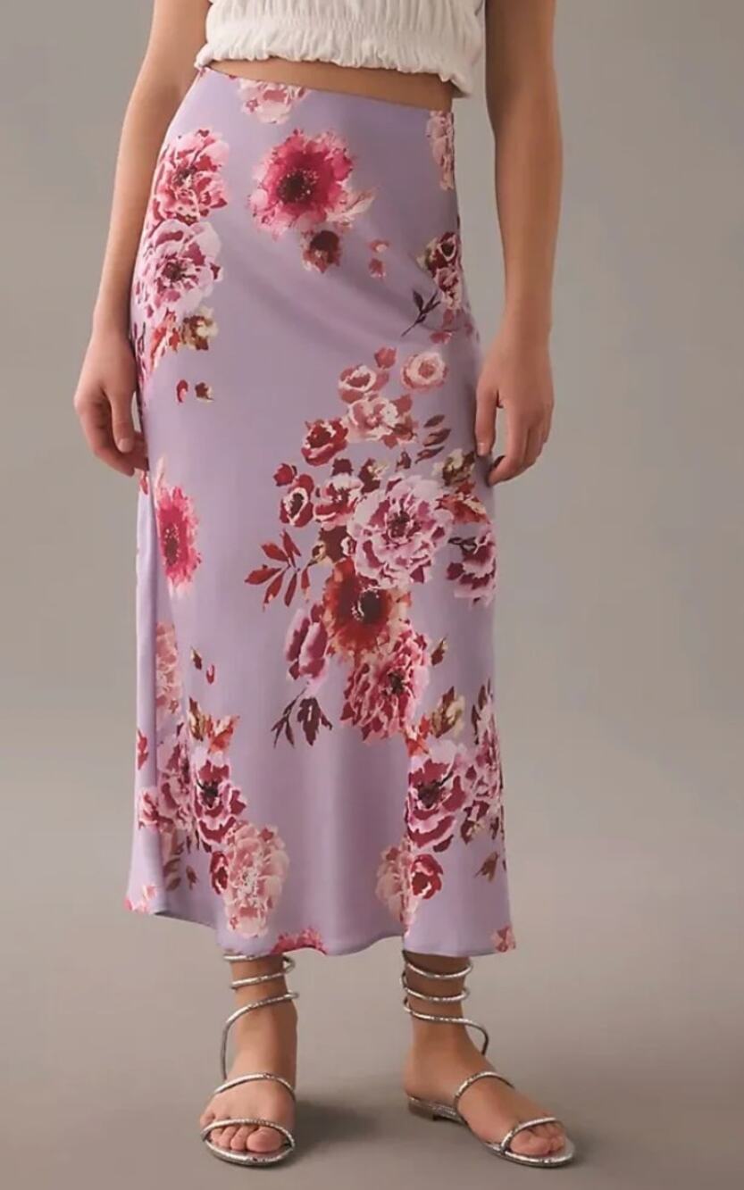 Favorite Daughter The Gwen Skirt in Lilac Purple Floral Size Medium Cottagecore